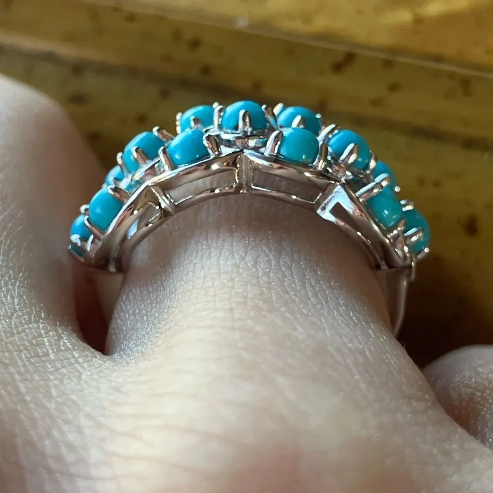 Sleeping Beauty Turquoise Sterling Silver Ring Size 6